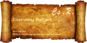 Cserveny Rafael névjegykártya